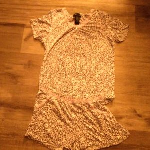 Small, white cheetah print pajama set